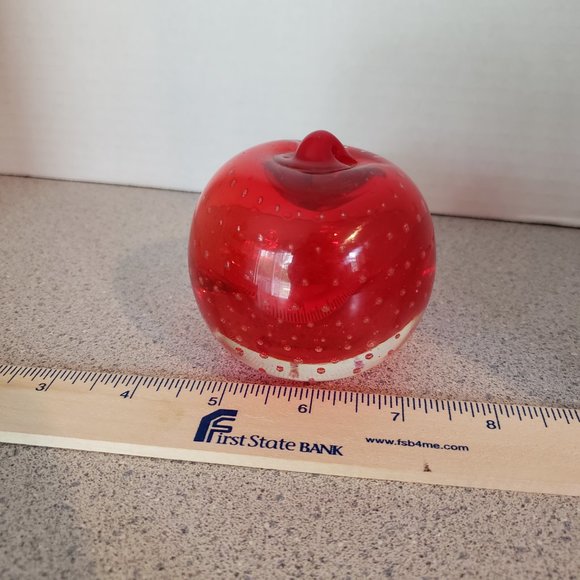 Vintage Rossini Art Glass Apple Paperweight - Picture 6 of 9